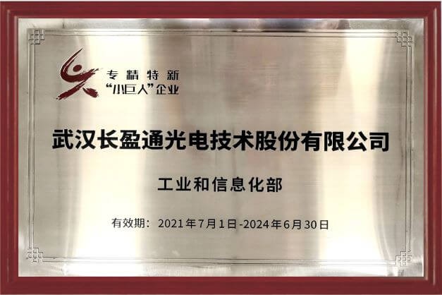 入选第三批国家级专精特新重点“小巨人”企业。